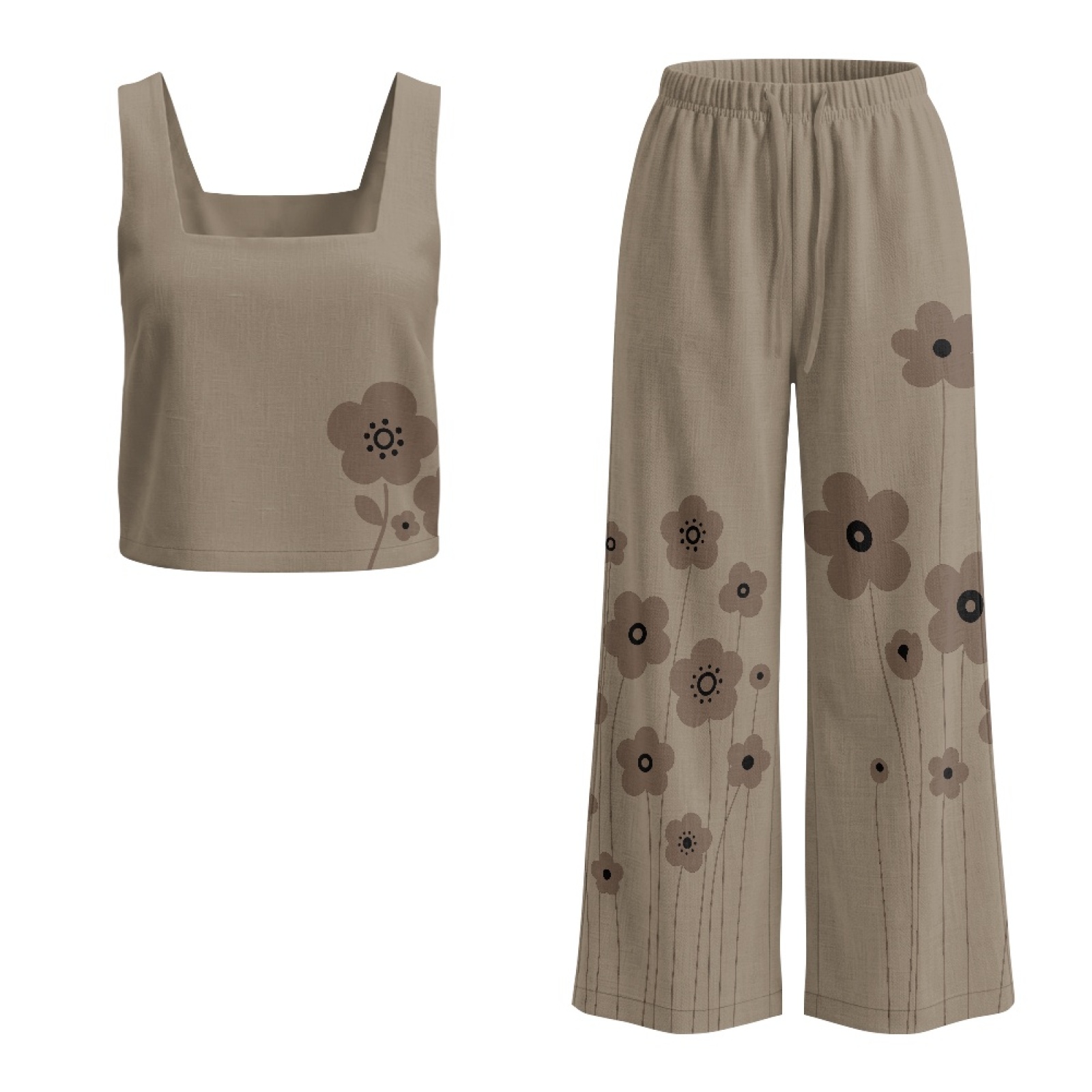 INSTANTARTS Women’s Linen Vest - Linen Pant Wide avis et prix