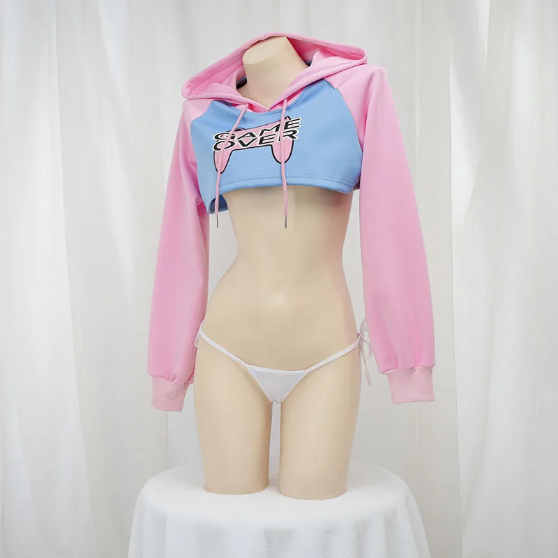 Cute Long Sleeve Crop Top Hood - Crop Top Crochet avis et prix