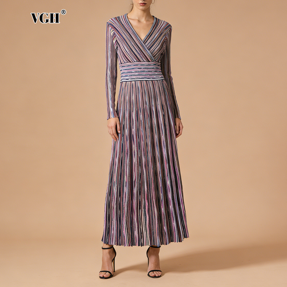 VGH Casual Commute Striped Kni - Linen Dress Wrap avis et prix