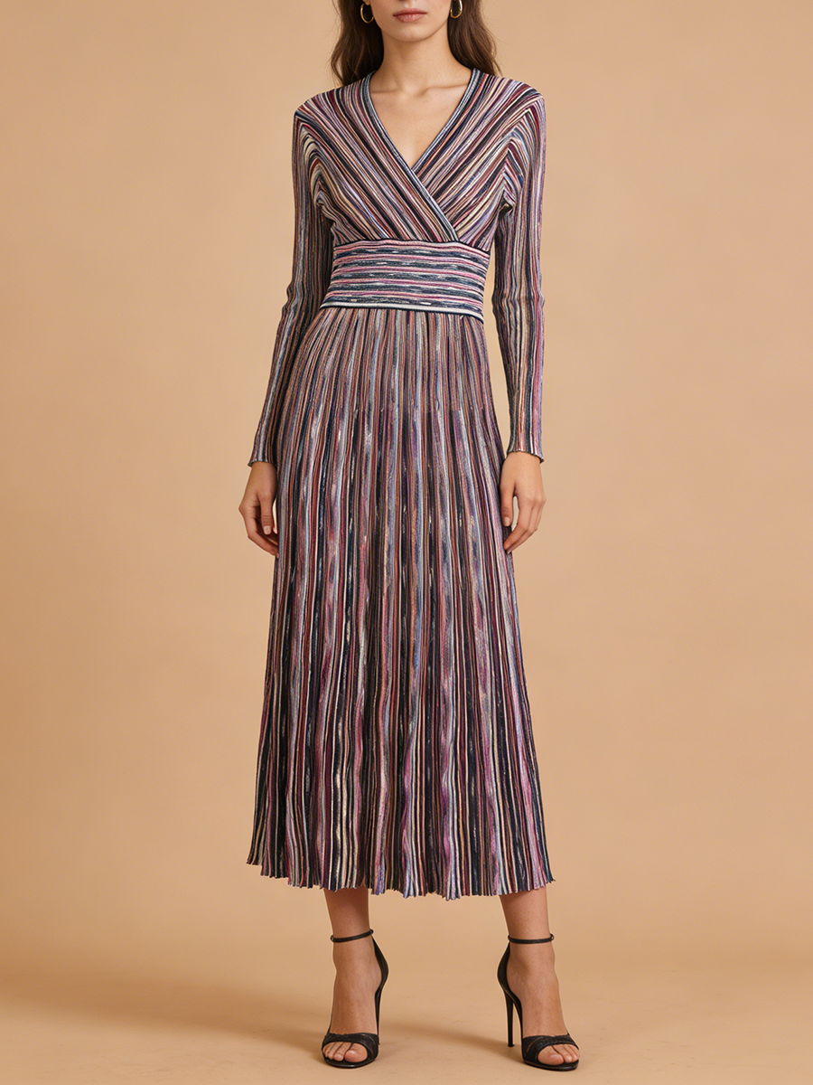 VGH Casual Commute Striped Kni - Linen Dress Wrap avis et prix