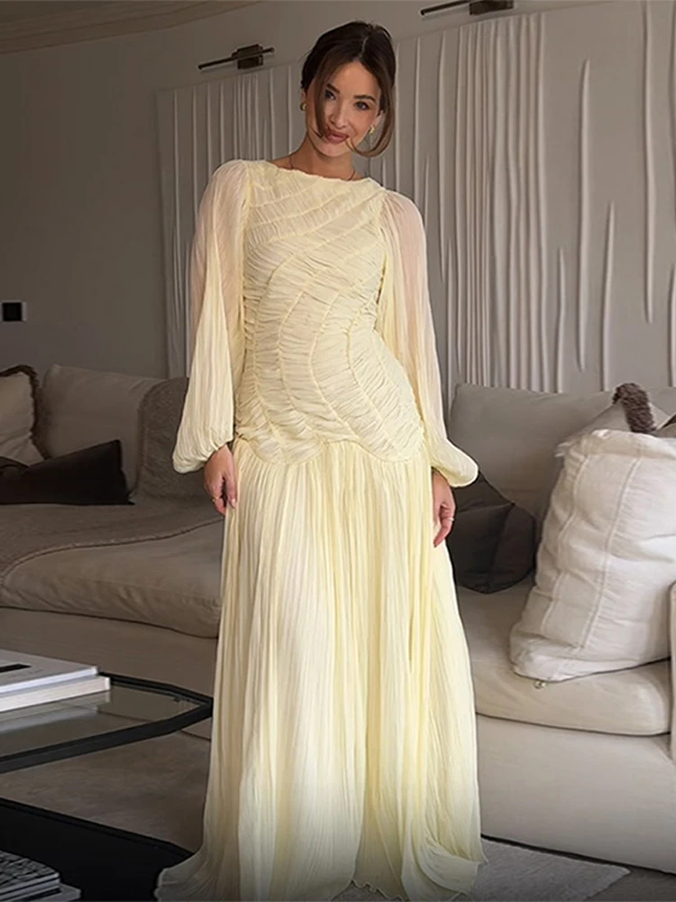 BWQ Elegant Chiffon Pleated Lo - Linen Dress Wrap avis et prix