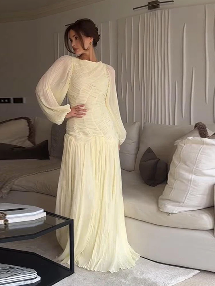 BWQ Elegant Chiffon Pleated Lo - Linen Dress Wrap avis et prix