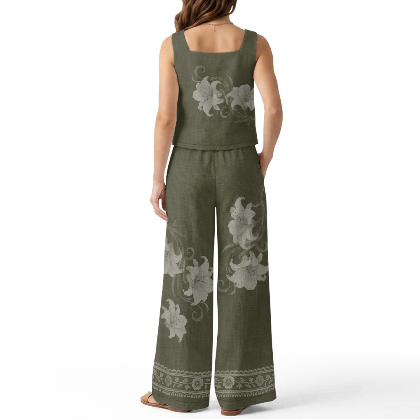 INSTANTARTS Women’s Linen Vest - Linen Pant Wide avis et prix