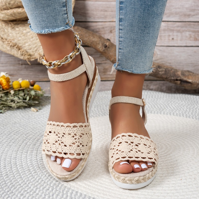 Women Lace Wedge Sandals Espad - Wedge Espadrille Women avis et prix