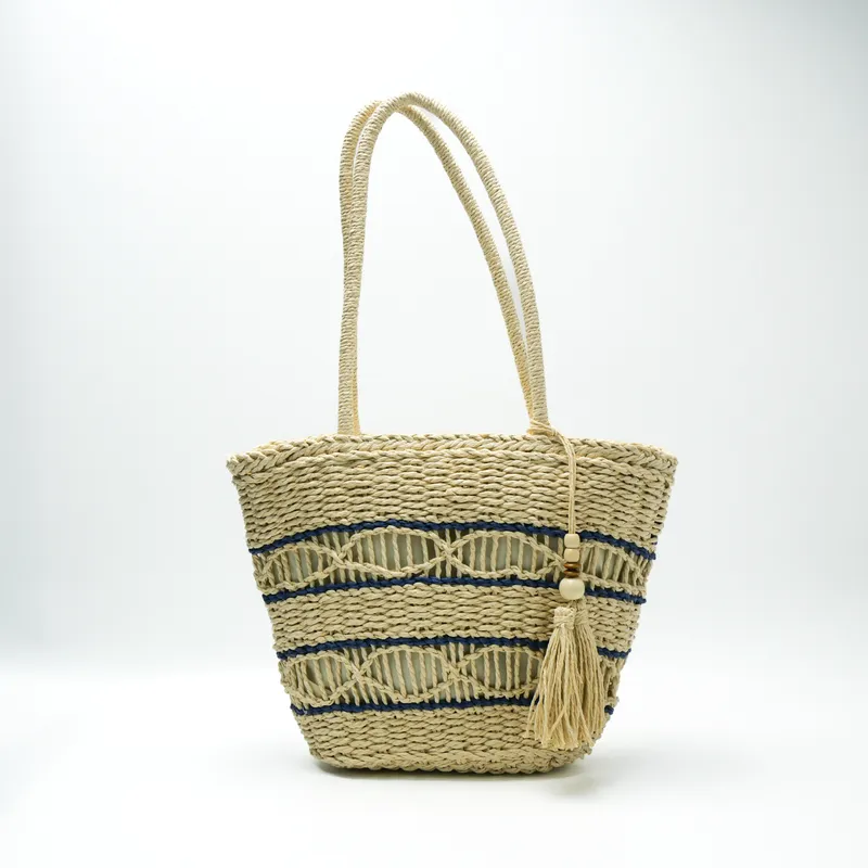 Hollow-Shoulder Straw Tote Bag - Tote Bag Beach avis et prix