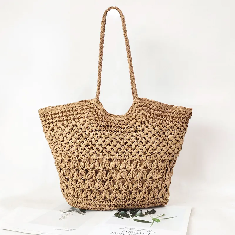 Hollow Woven Paper Rope Straw  - Tote Bag Beach avis et prix
