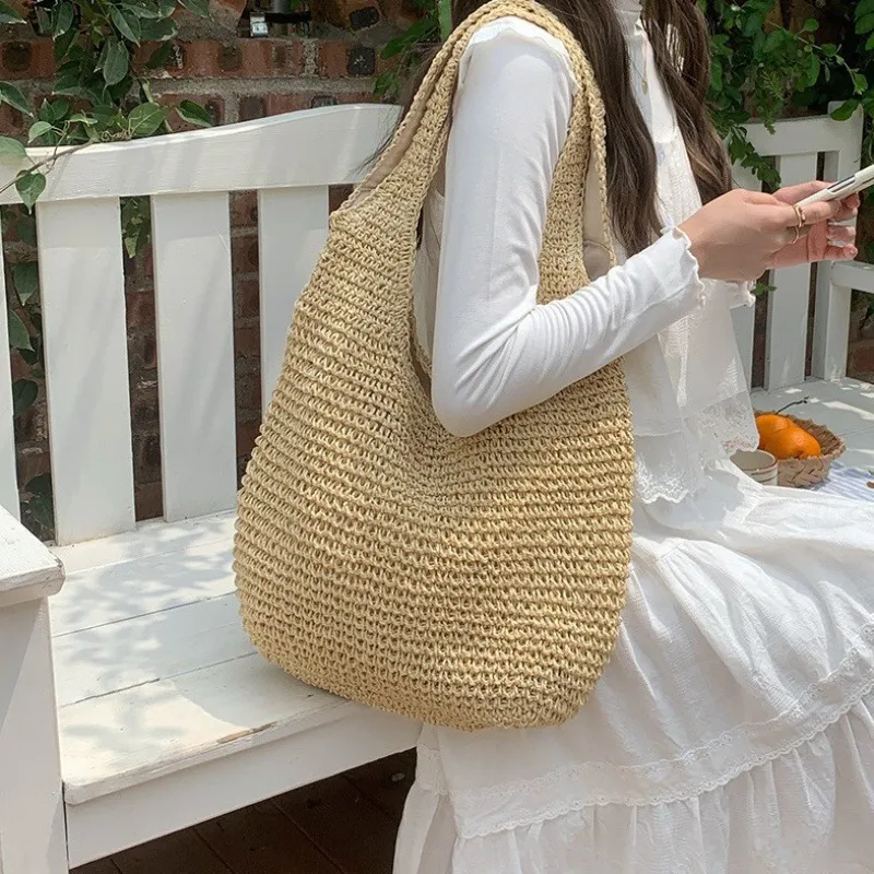 High-end hand-woven straw tote - Tote Bag Beach avis et prix