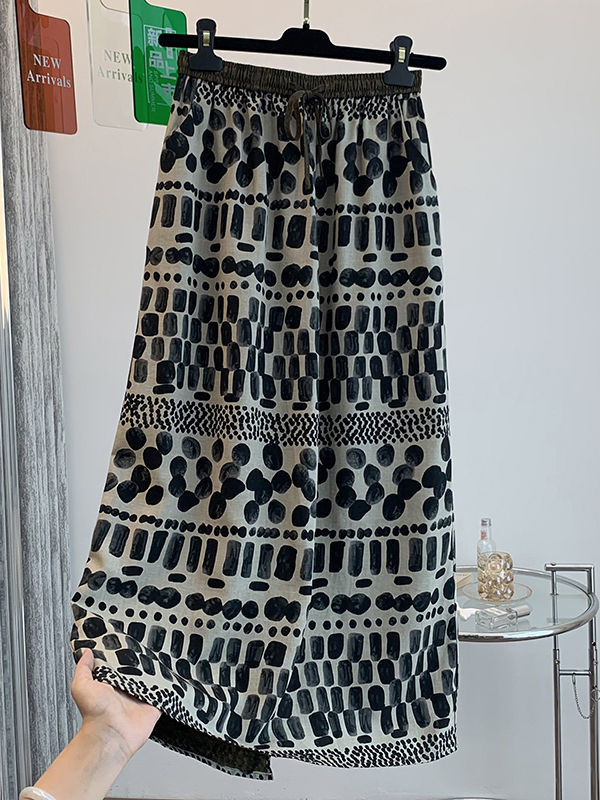 Retro Floral Print Loose Light - Midi Skirt Floral avis et prix