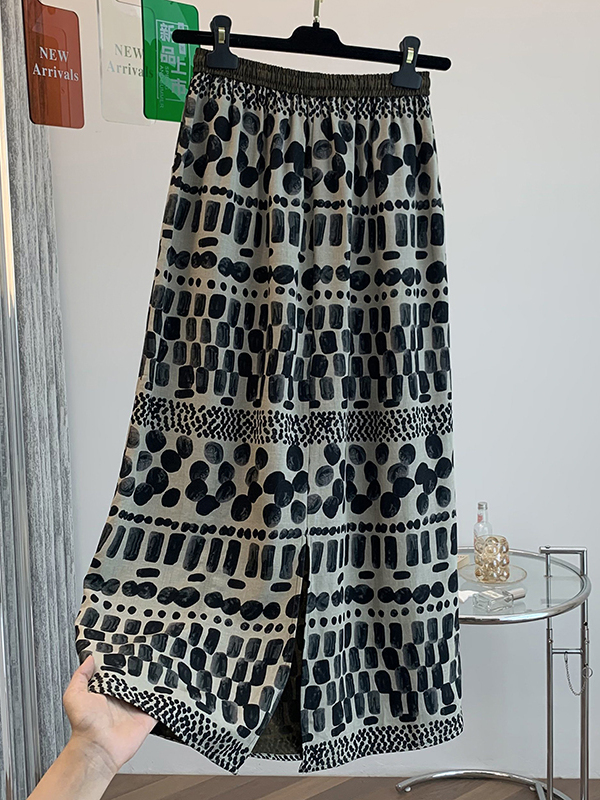 Retro Floral Print Loose Light - Midi Skirt Floral avis et prix