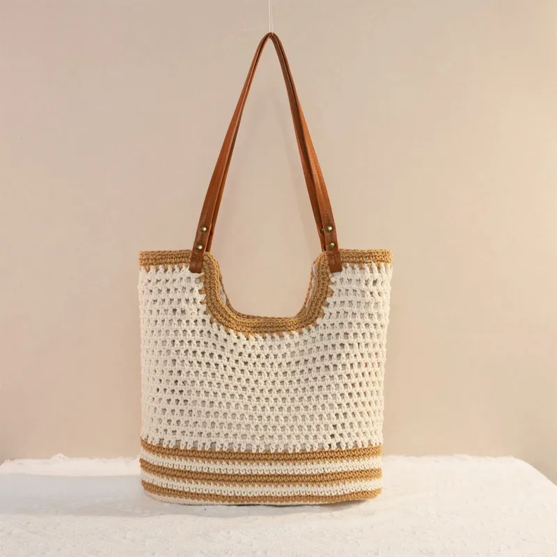 Women's large-capacity hand-wo - Tote Bag Beach avis et prix