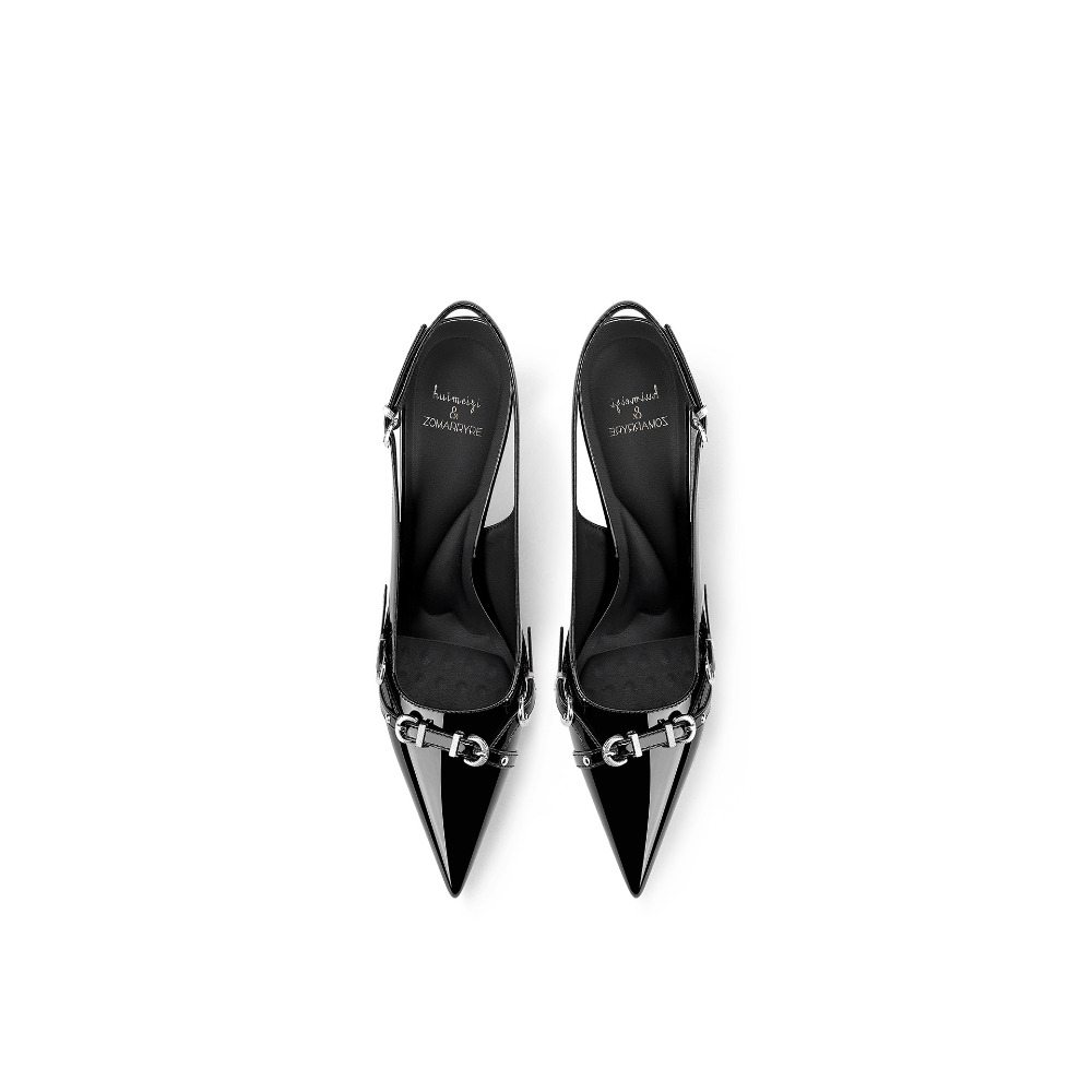 Fashionable Black Pointed Toe  - Sandal Strappy Heeled avis et prix