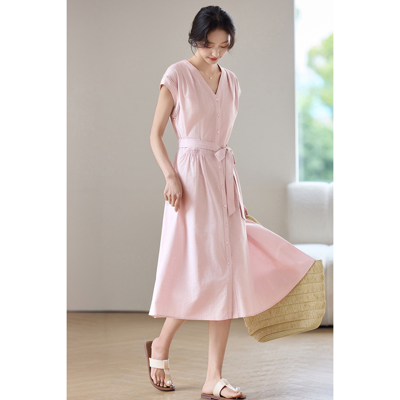 SENTUBILA Women's Midi Pink Dr - Linen Dress Wrap avis et prix