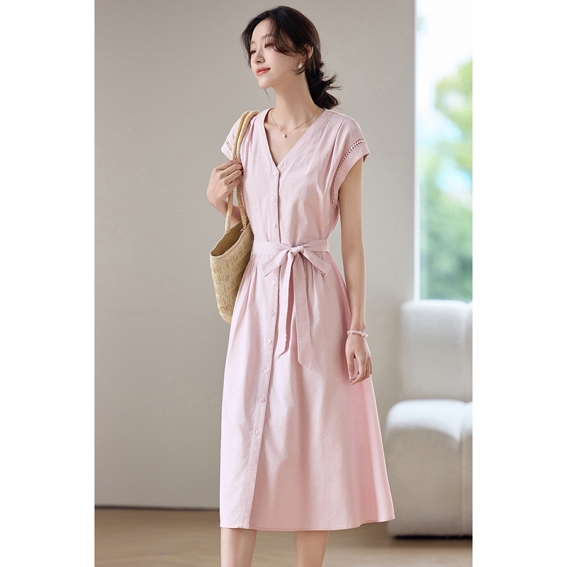 SENTUBILA Women's Midi Pink Dr - Linen Dress Wrap avis et prix