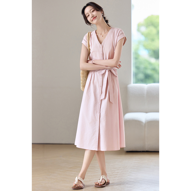 SENTUBILA Women's Midi Pink Dr - Linen Dress Wrap avis et prix