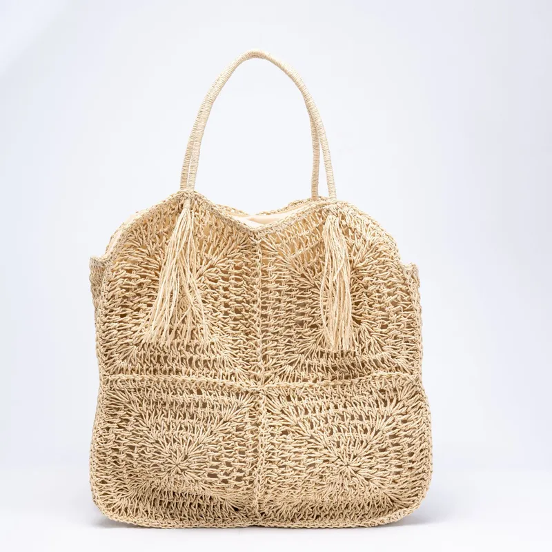 Straw Handwoven Tote Bag with  - Tote Bag Beach avis et prix