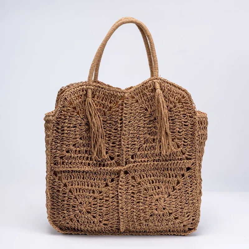 Straw Handwoven Tote Bag with  - Tote Bag Beach avis et prix