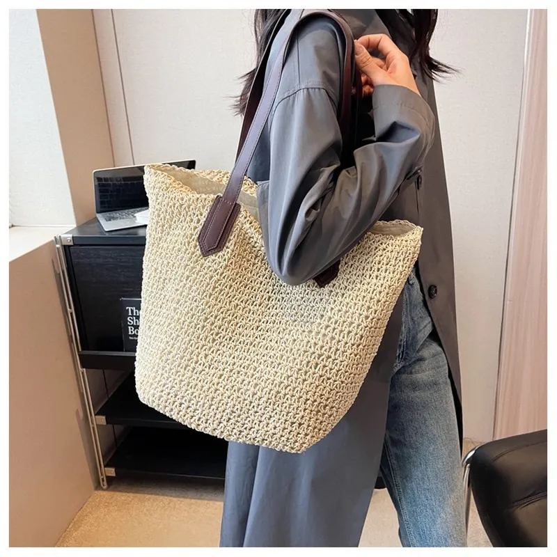 Women's handwoven straw tote b - Tote Bag Beach avis et prix