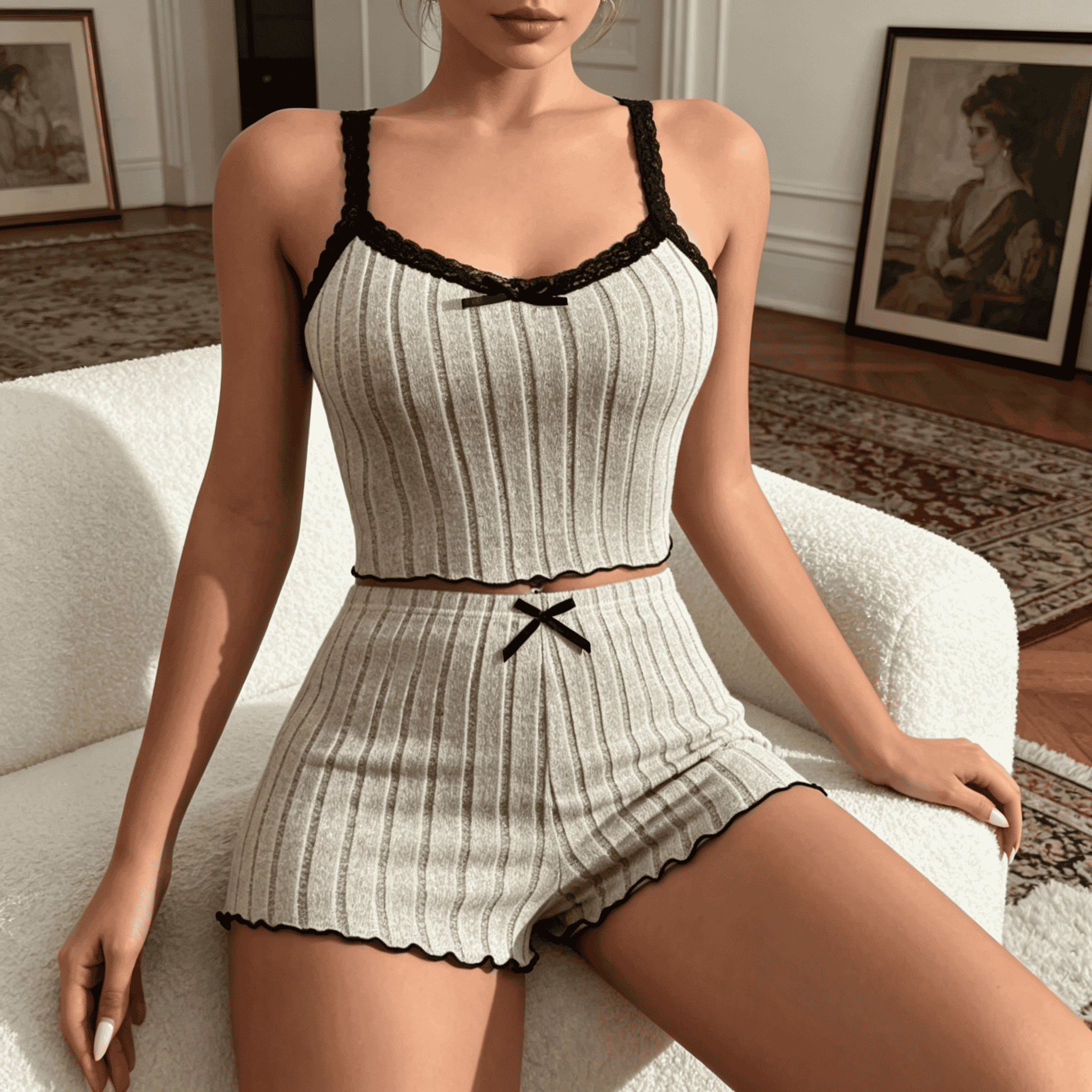 Women Cute Summer Ribbed Knit  - Crop Top Crochet avis et prix