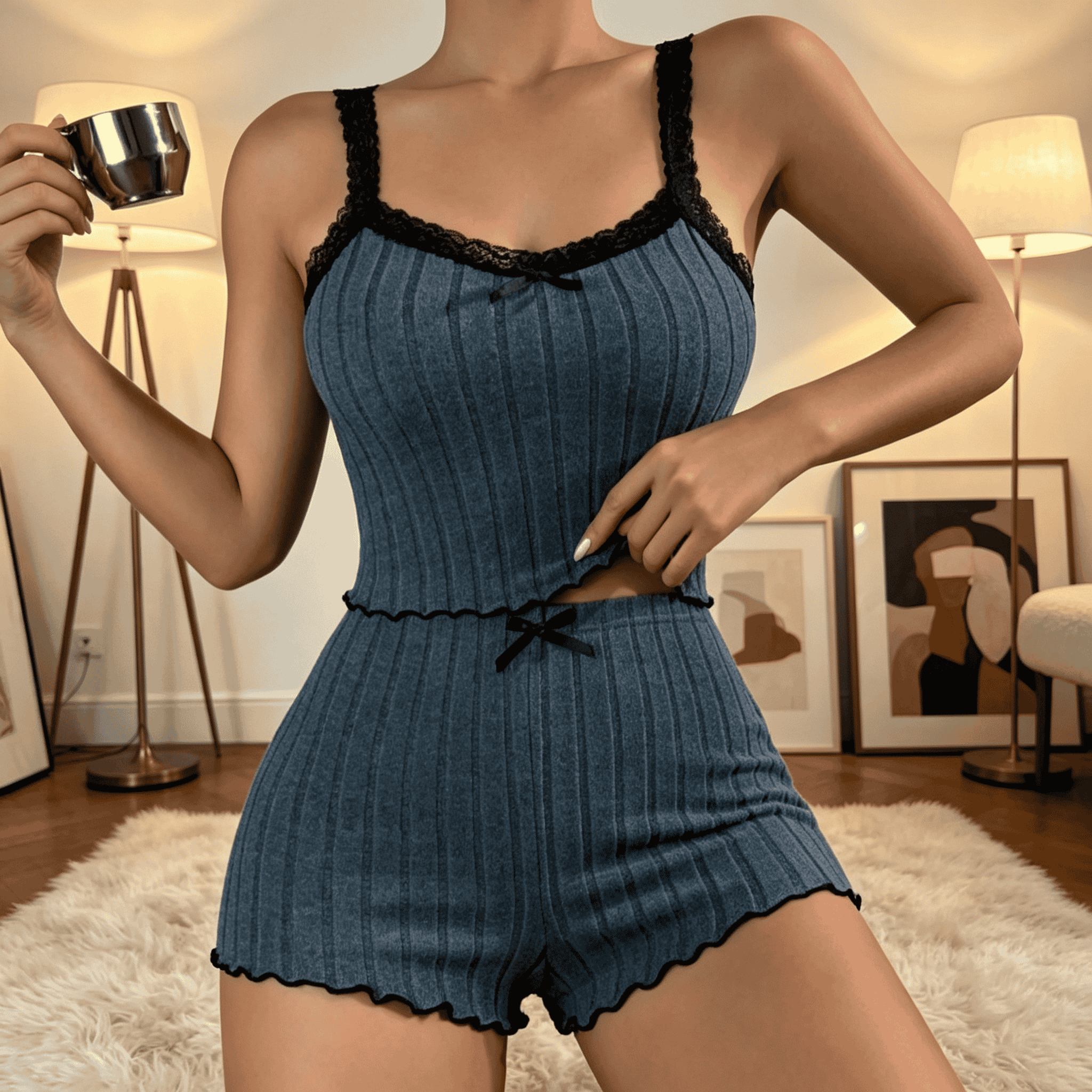 Women Cute Summer Ribbed Knit  - Crop Top Crochet avis et prix
