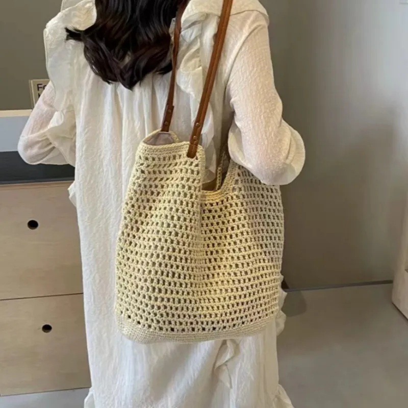 Women's hand-woven straw tote  - Tote Bag Beach avis et prix